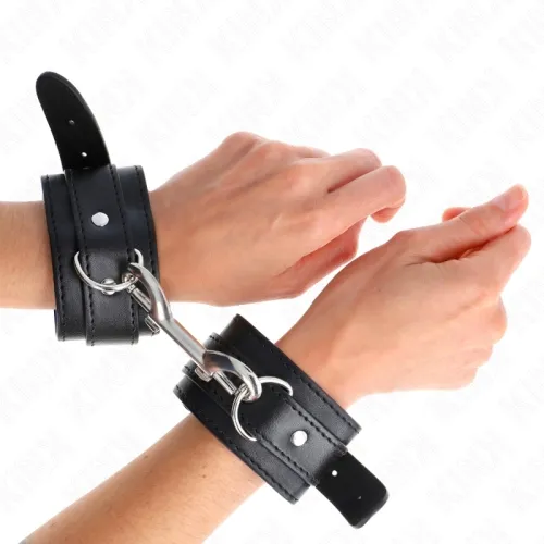 Handgelenkfesseln Nietenreihe Schwarz – Kink