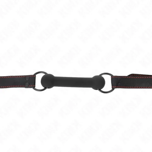 Bone gag with faux leather strap, black – Kink