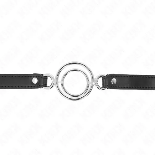 Gag with multiple O-rings, 5cm, black, 63 x 2.5cm – Kink