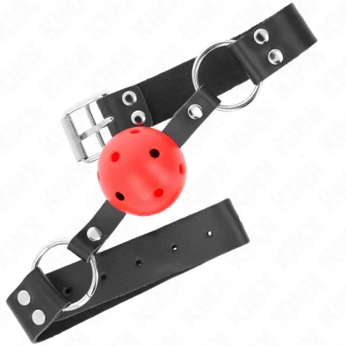 Breathable 4cm Ball Gag with Double Rivet Red – Kink
