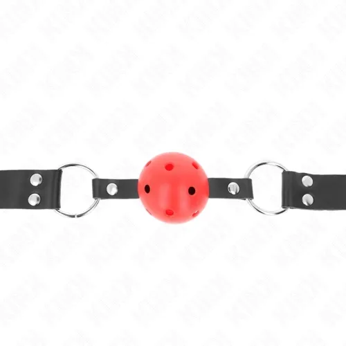 Breathable 4cm Ball Gag with Double Rivet Red – Kink