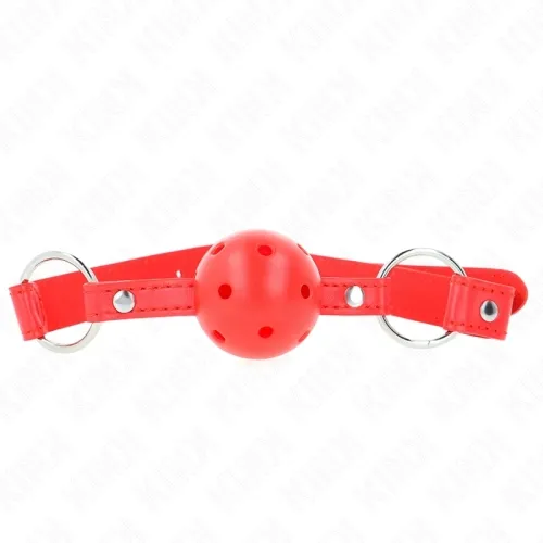 Atmungsaktiver Ball 4cm Knebel Mit Doppelniet Modell 1 Rot – Kink