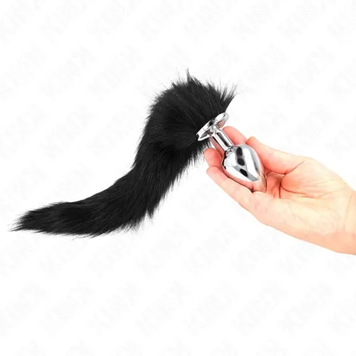 Anal Plug Size L 10 x 4 cm with Plastic Tail Black – Kink