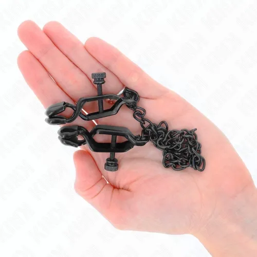 Flat chain nipple clamps black 30cm – Kink