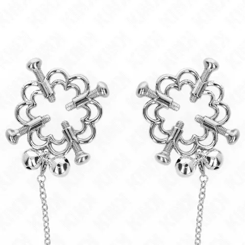 Metallic Flower Nipple Clips with Chain – Kink