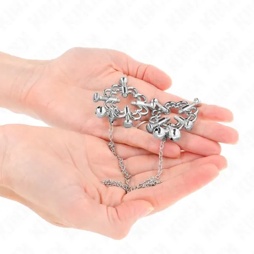 Metallic Flower Nipple Clips with Chain – Kink
