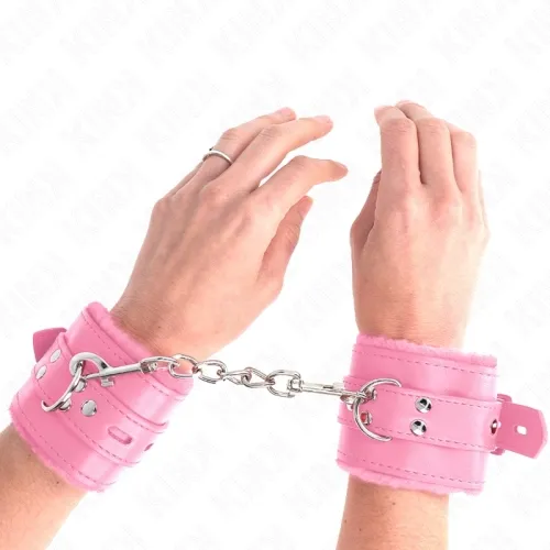 Handgelenkfesseln gefüttert Mit Löchern Rosa – Kink