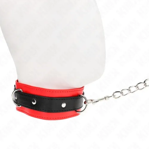 Basic model collar with leash 65cm Model 3 Red 53 x 5cm – Kink