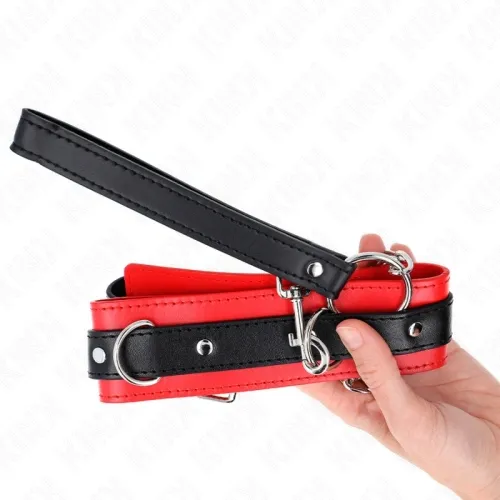 Basic model collar with leash 65cm Model 3 Red 53 x 5cm – Kink