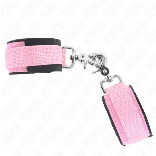 Verstellbare Neopren-Handhandfesseln Rosa – Kink