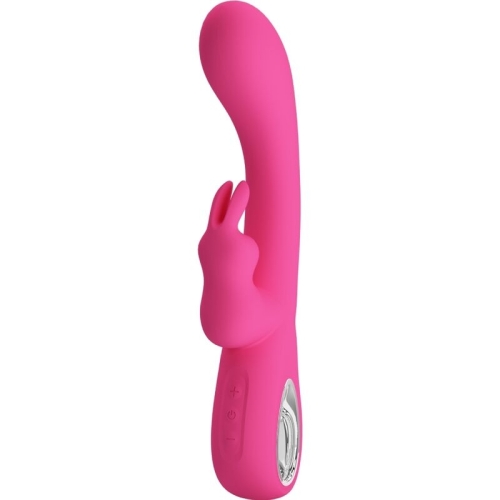 PRETTY LOVE - NOVAK RABBIT VIBRATOR 12 VIBRATIONEN ROSA hochkant seitlich