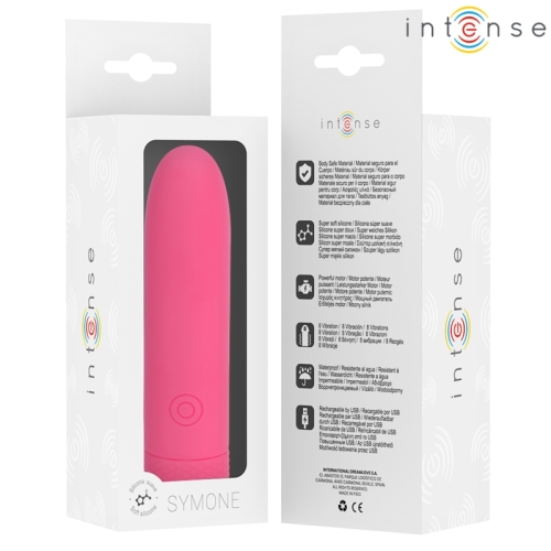 Intense - Symone Usb Wiederaufladbarer Vibrierender Bullet 8 Vibrationen Rosa 10 X 2,2 Cm