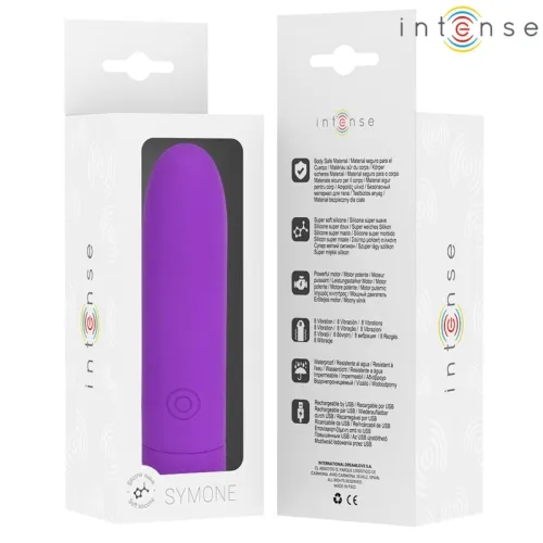Symone Usb Wiederaufladbarer Vibrierender Bullet 8 Vibrationen Lila 10 X 2.2cm – Intense