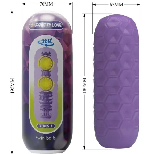 Twin Balls Male Masturbator Purple – Pretty Love
