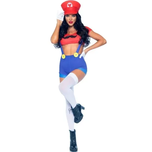 Sexy Kostüm Mario Bros Rot/Blau S – Leg Avenue
