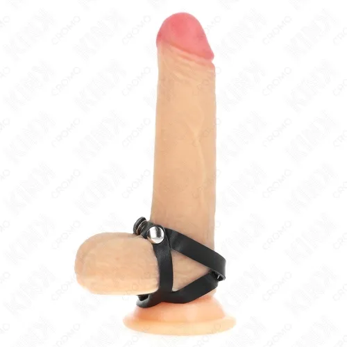 Leather penis ring with snap closure 39 x 1 cm – Kink