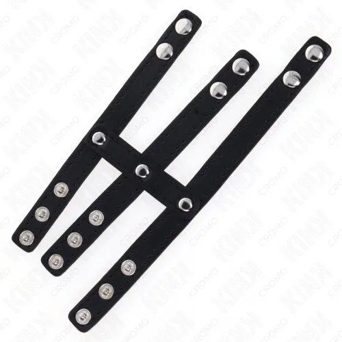 Dreifach Leder Penisring Mit Druckverschluss – Kink