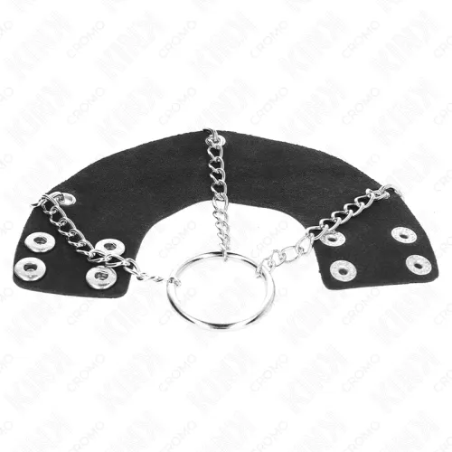 Penisring 4cm Kette 7cm Metall Mit Ledergurte – Kink