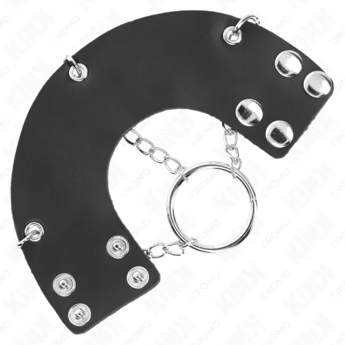 Penisring 4cm Kette 7cm Metall Mit Ledergurte – Kink
