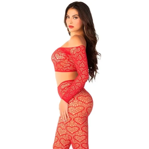 Crop Top + Strümpfe Rot Einheits – Leg Avenue