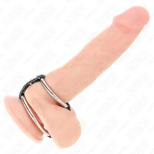 Doppelter Penisring 3.8cm Bis 5cm Durch Leder Verbunden – Kink