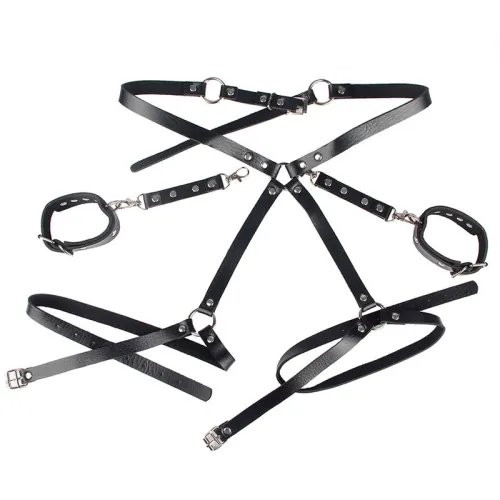 Handschellen Mit Bondage-Gürtel Schwarz – Subblime