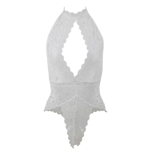 Spitzen-Bodysuit Weiss S/M – Subblime