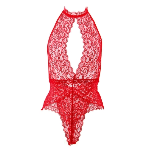 Bodysuit Mit Offenen Cups Rot S/M | Subblime
