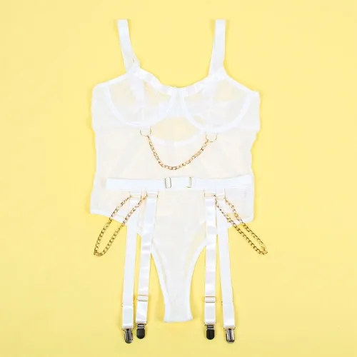 Body with Chains + Garter Belt White S/M – Subblime