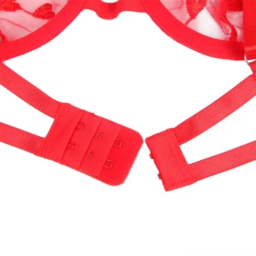 Bh + String + Strumpfgürtel Mit Herzdruck Rot L/Xl – Subblime