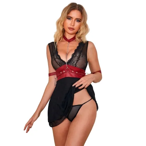 Bondage-Kleid Aus Spitze Schwarz S/M – Subblime