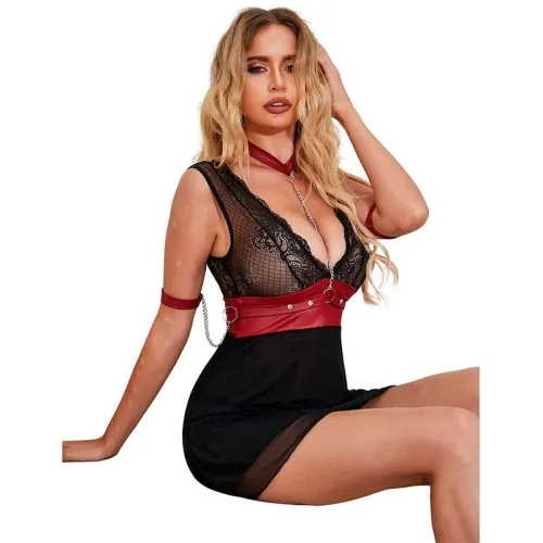 Bondage-Kleid Aus Spitze Schwarz S/M – Subblime