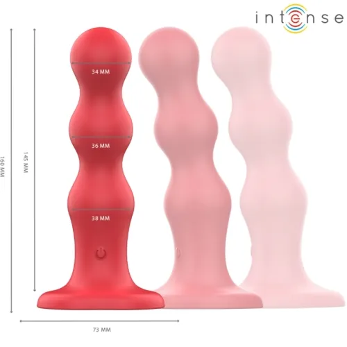 Cody Vibrator with Suction Cups, Red Remote Control | Intense