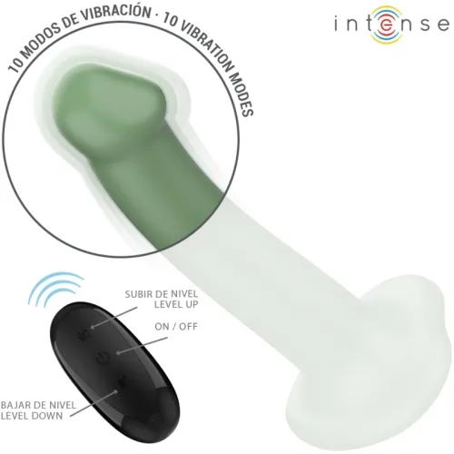 Becca Vibrator with Suction Cups, 10 Modes, Green, Remote Control | Intense