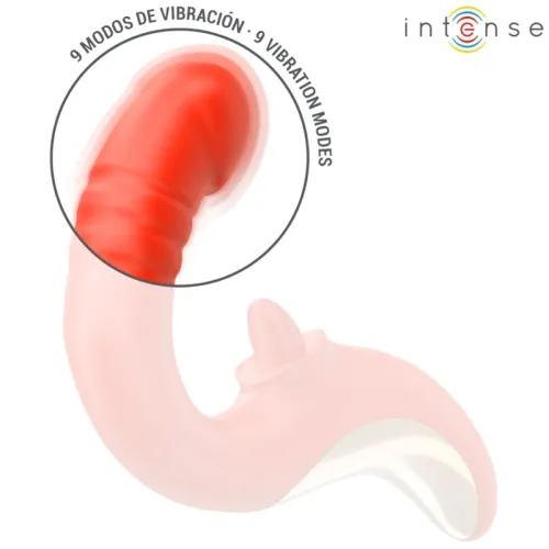 Paulina Vibrator and Stimulator in U-shape Red – Intense