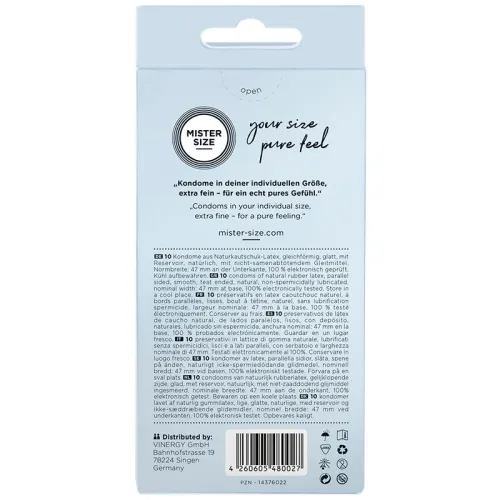 Condoms XS 47 mm (10 units) – Mister Size
