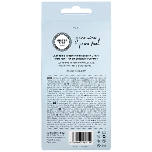 Condom L 57 mm (10 units) – Mister Size