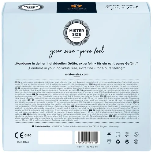 Condom L 57 mm (36 units) – Mister Size