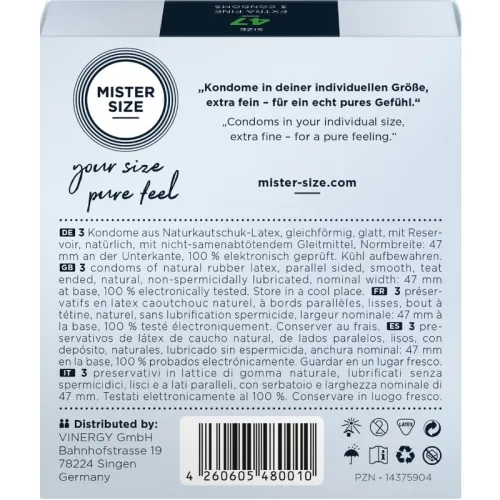 Condoms XS 47 mm (3 units) – Mister Size