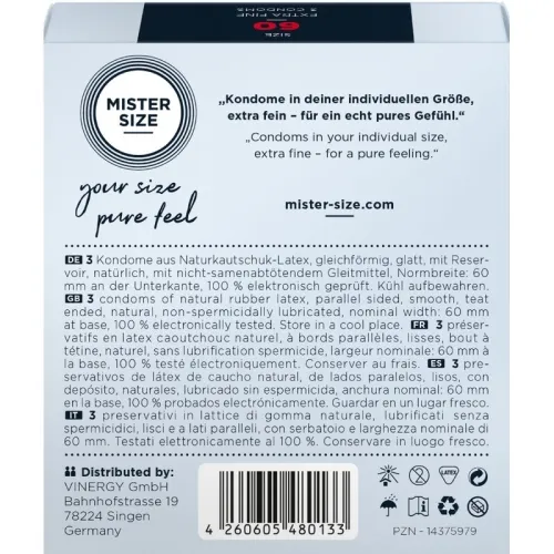 Kondom Xl 60 Mm (3 Einheiten) – Mister Size