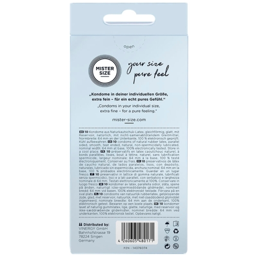 MISTER SIZE - KONDOME GRÖSSE XXL 64 MM (10 EINHEITEN)