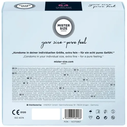 XXL condoms 64 mm (36 units) – Mister Size