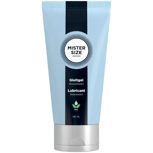 Blaue Tube Mister Size Gleitgel, wasserbasiert, 100 ml, mit Bio-Siegel.