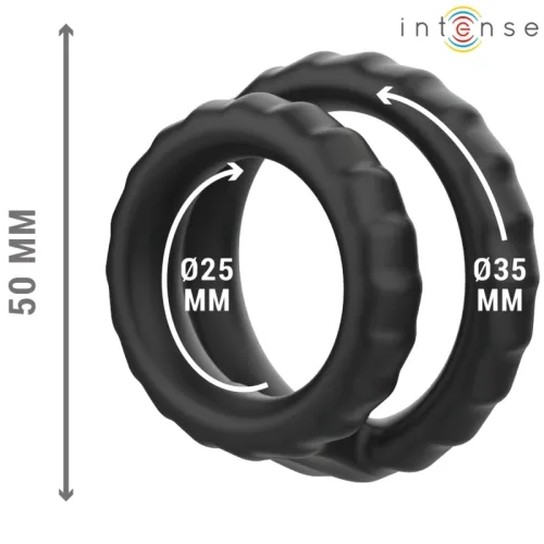 Dewey Doppelter Penisring Aus Silikon Schwarz Modell 2 – Intense