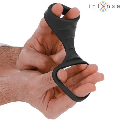 Theo Doppelter Penisring Aus Silikon Schwarz Modell 3 – Intense