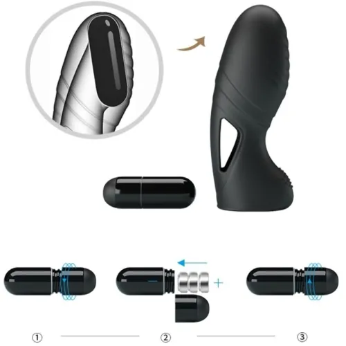 Alan Silicone Finger Vibrator Black | Pretty Love