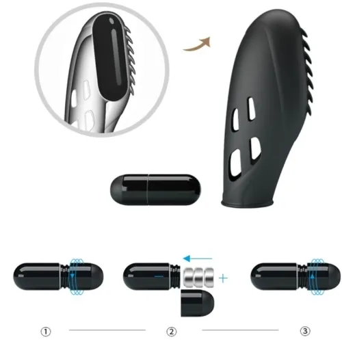 Gilo Silicone Finger Vibrator Black | Pretty Love