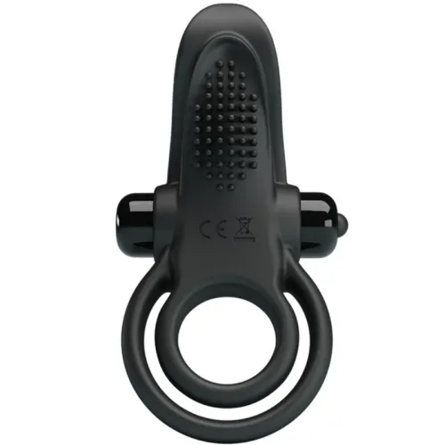 Dual Vibration Ring + Clitoral Stimulation 10 Modes Black – Pretty Love