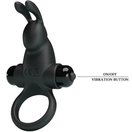 Vibrationsring + Rabbit-Klit Stimu 10 Modi Schwarz – Pretty Love