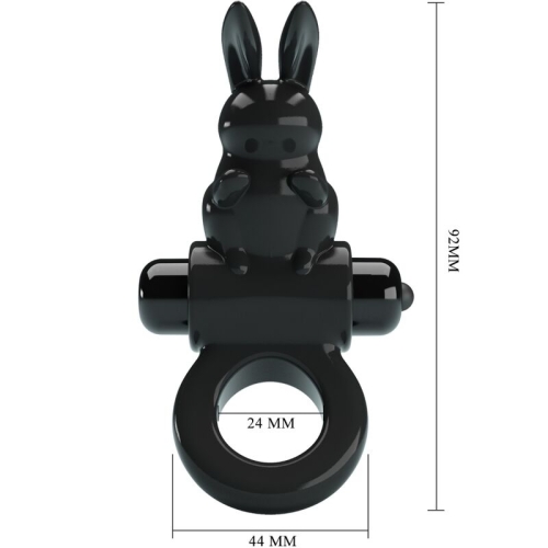 PRETTY LOVE - AUFREGENDER RING RABBIT VIBRATORRING 10 VIBRATIONEN SCHWARZ